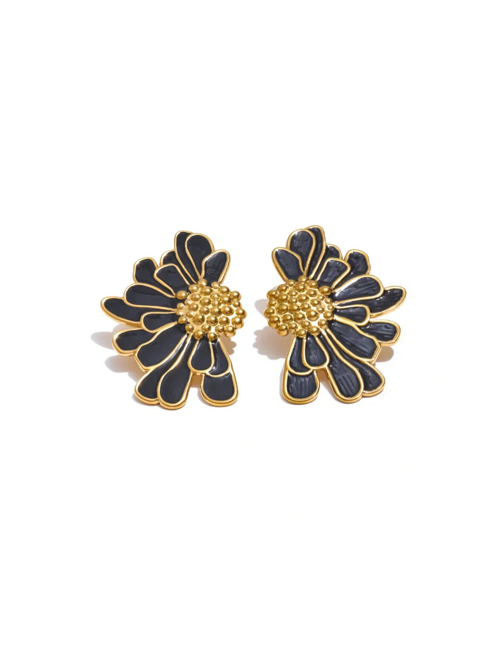 Artisan Enamel Flower Statement Studs