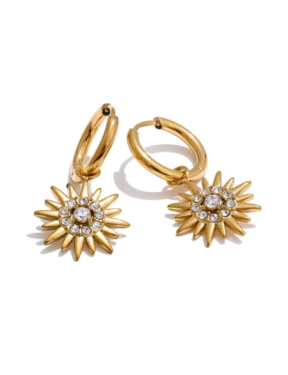 Solara Sun Drop Hoop Earrings