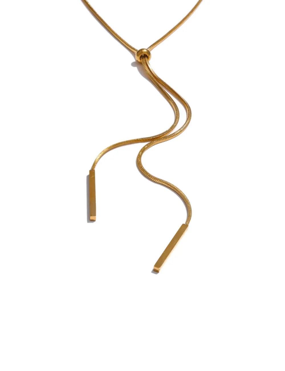Gold Lariat Chain Necklace