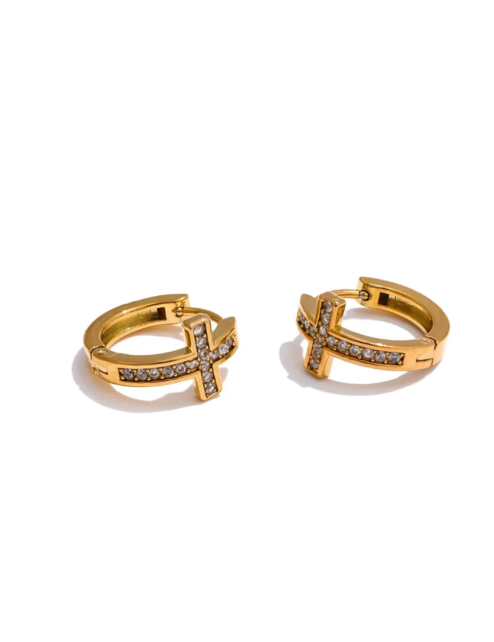 Lumine Cross Hoop Earrings