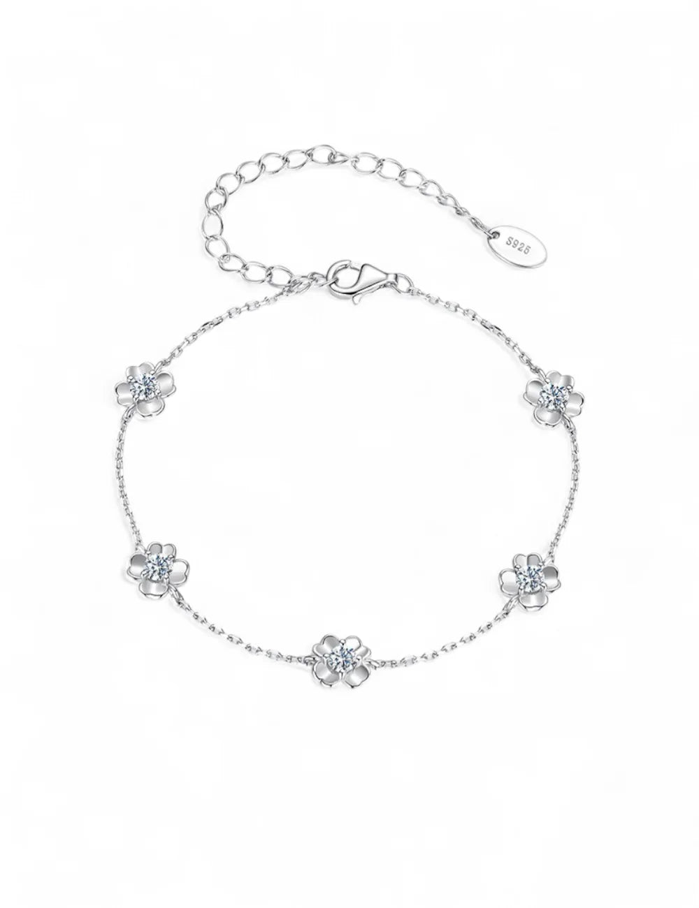 Lucky Clover Moissanite Chain Bracelet