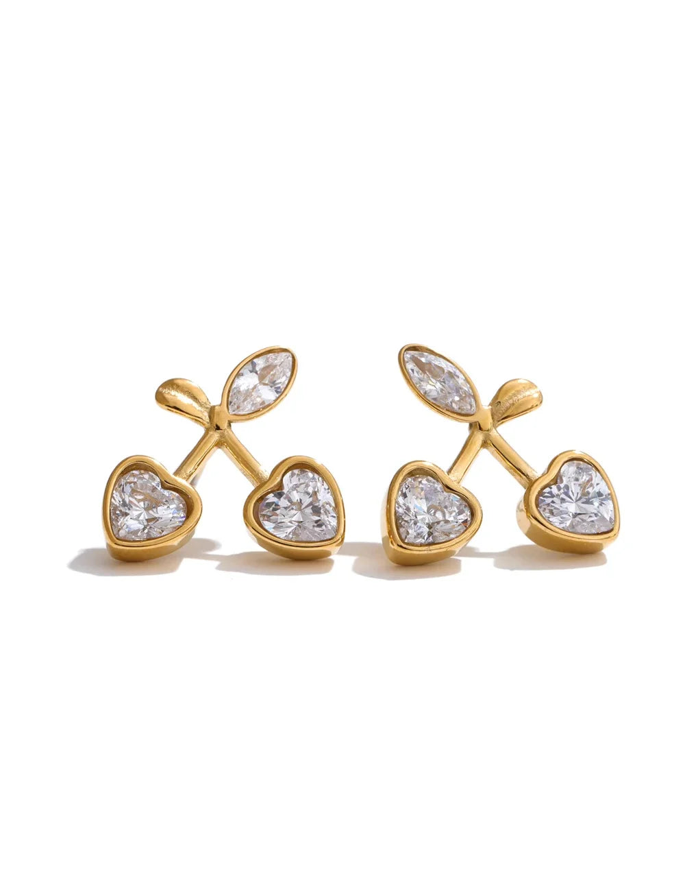 Marais Cherry Heart Stud Earrings