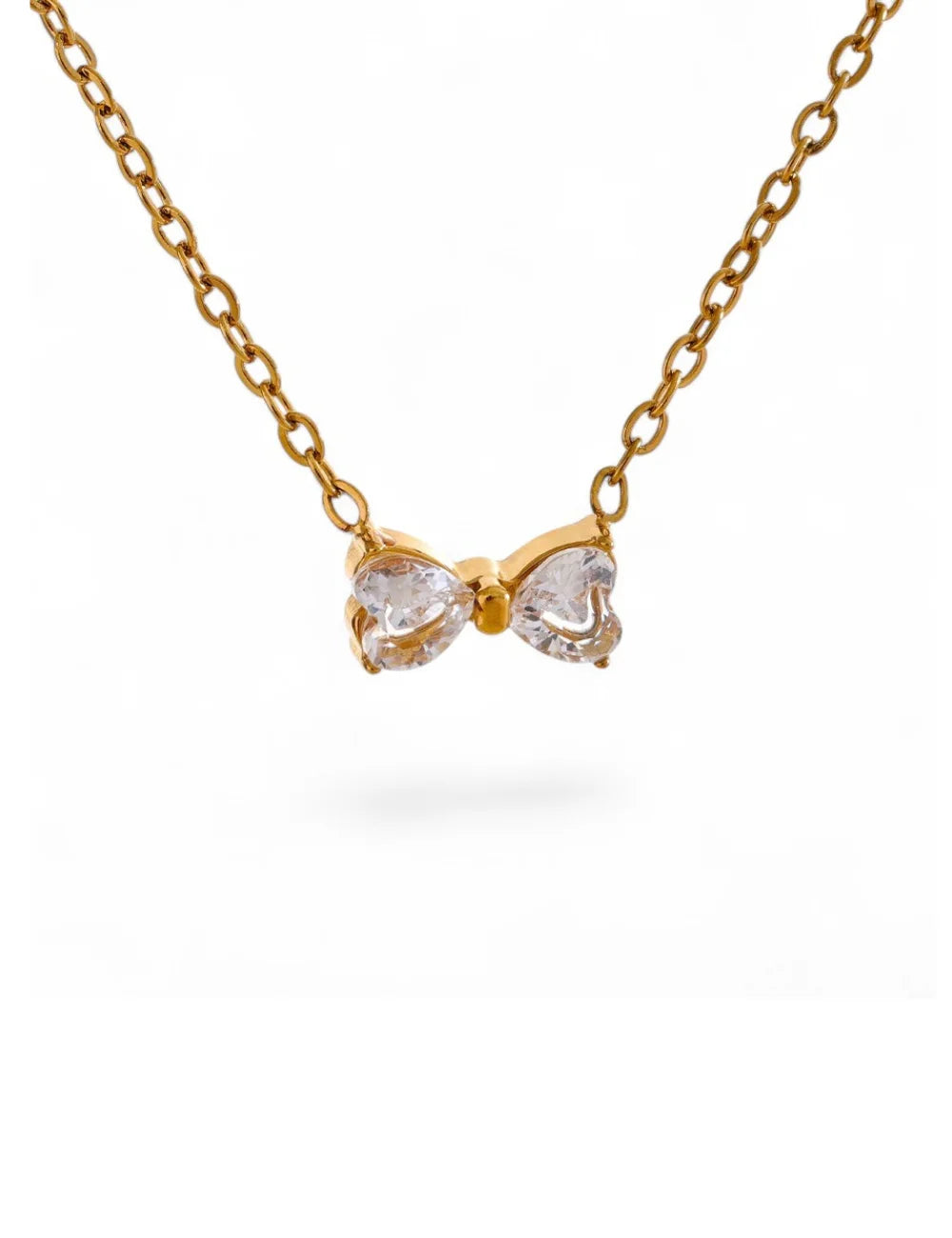 Petite Bowknot Zirconia Pendant Necklace