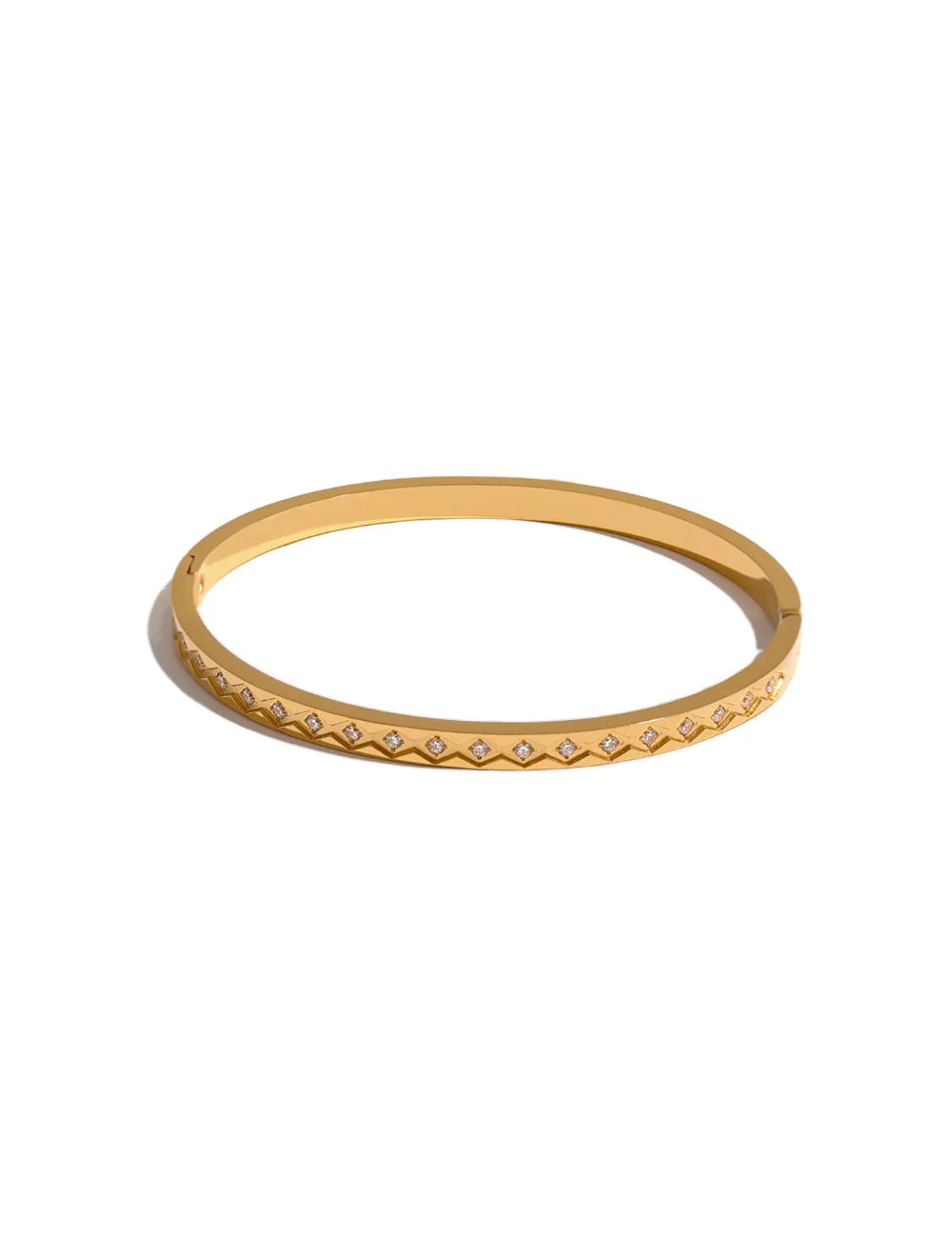 Prism Cubic Zirconia Geometric Bangle