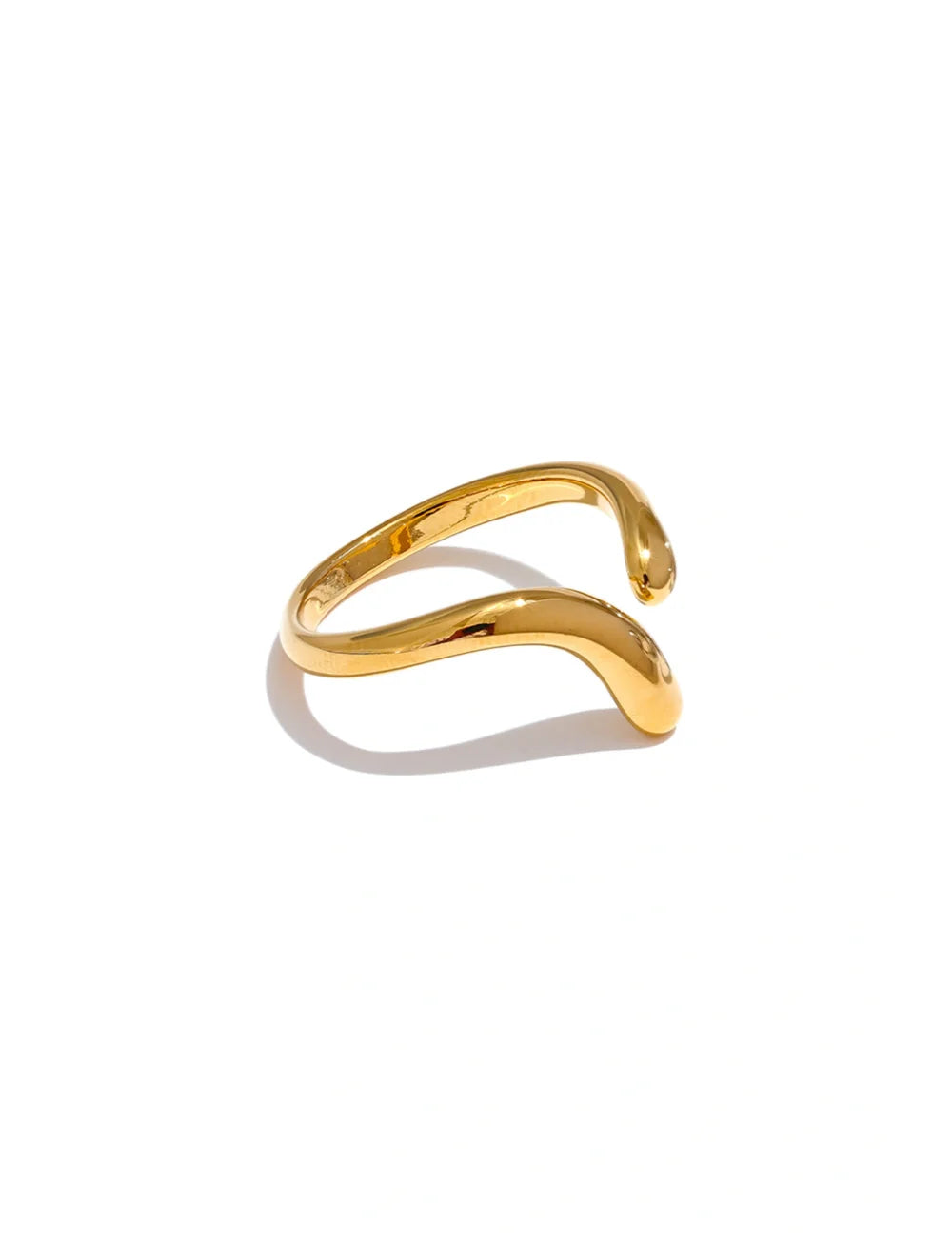 Sculptural Gold Open Adjustable Ring