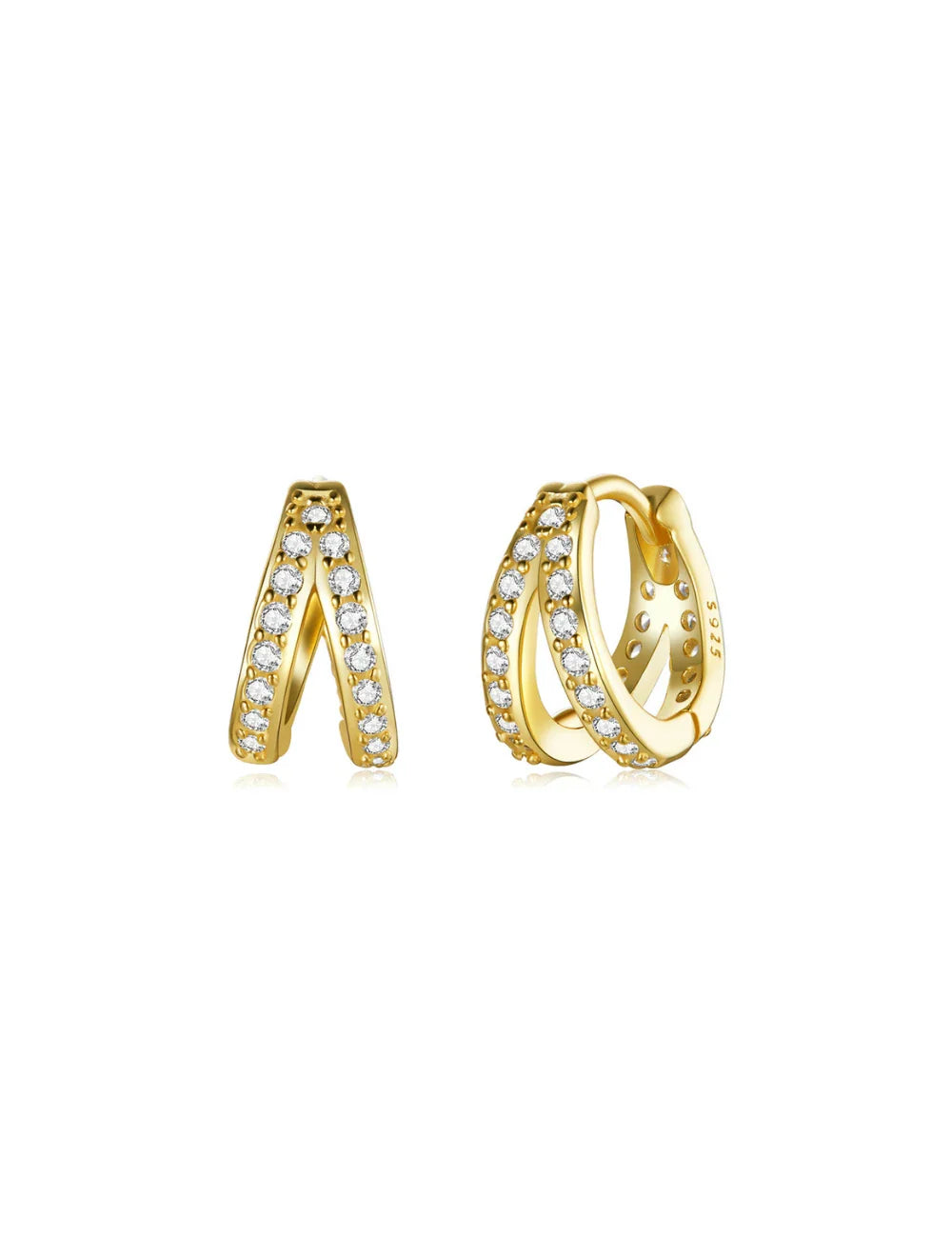 Santorini Geometric Zirconia Hoop Earrings