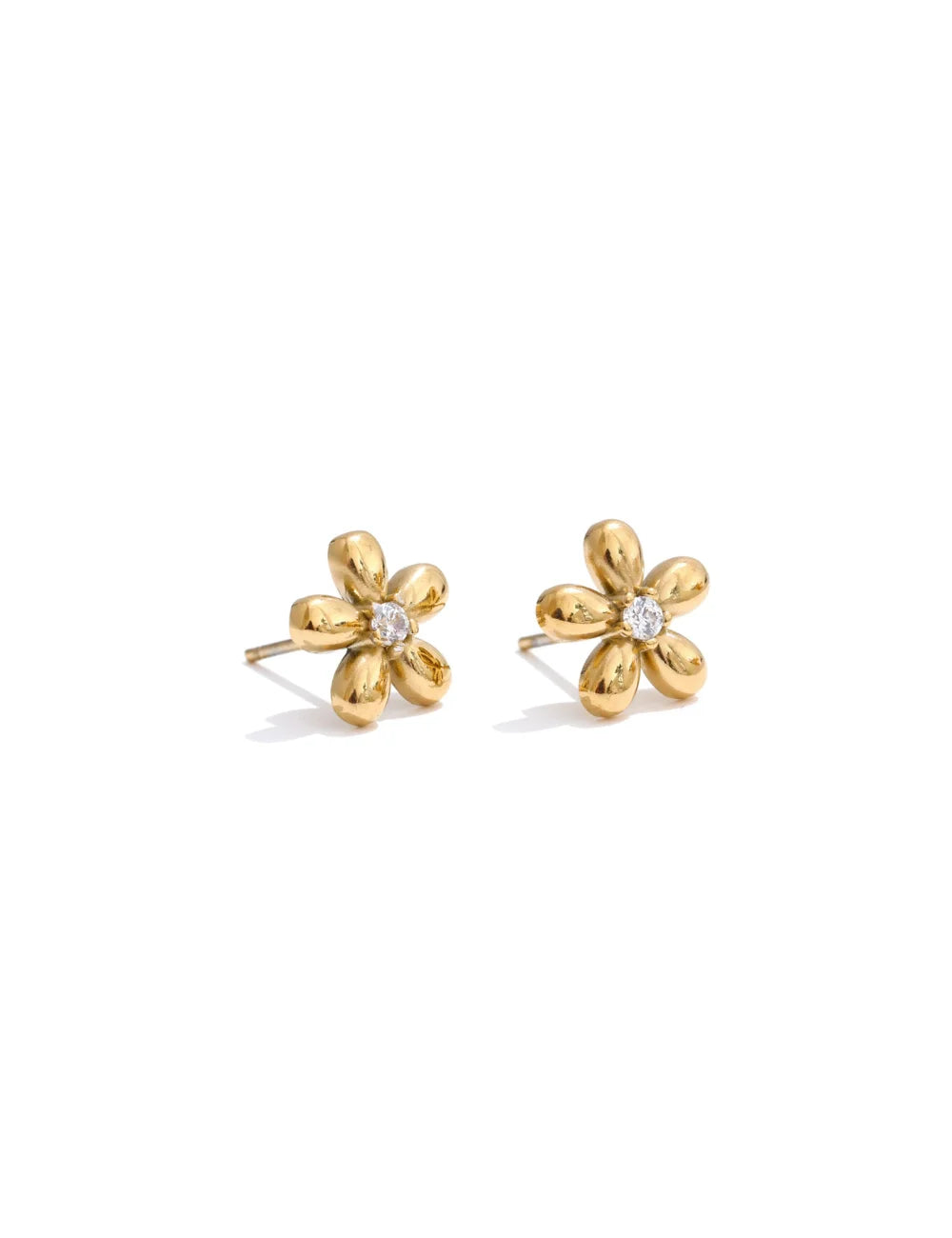 Arinz Bloom Zircon Stud Earrings