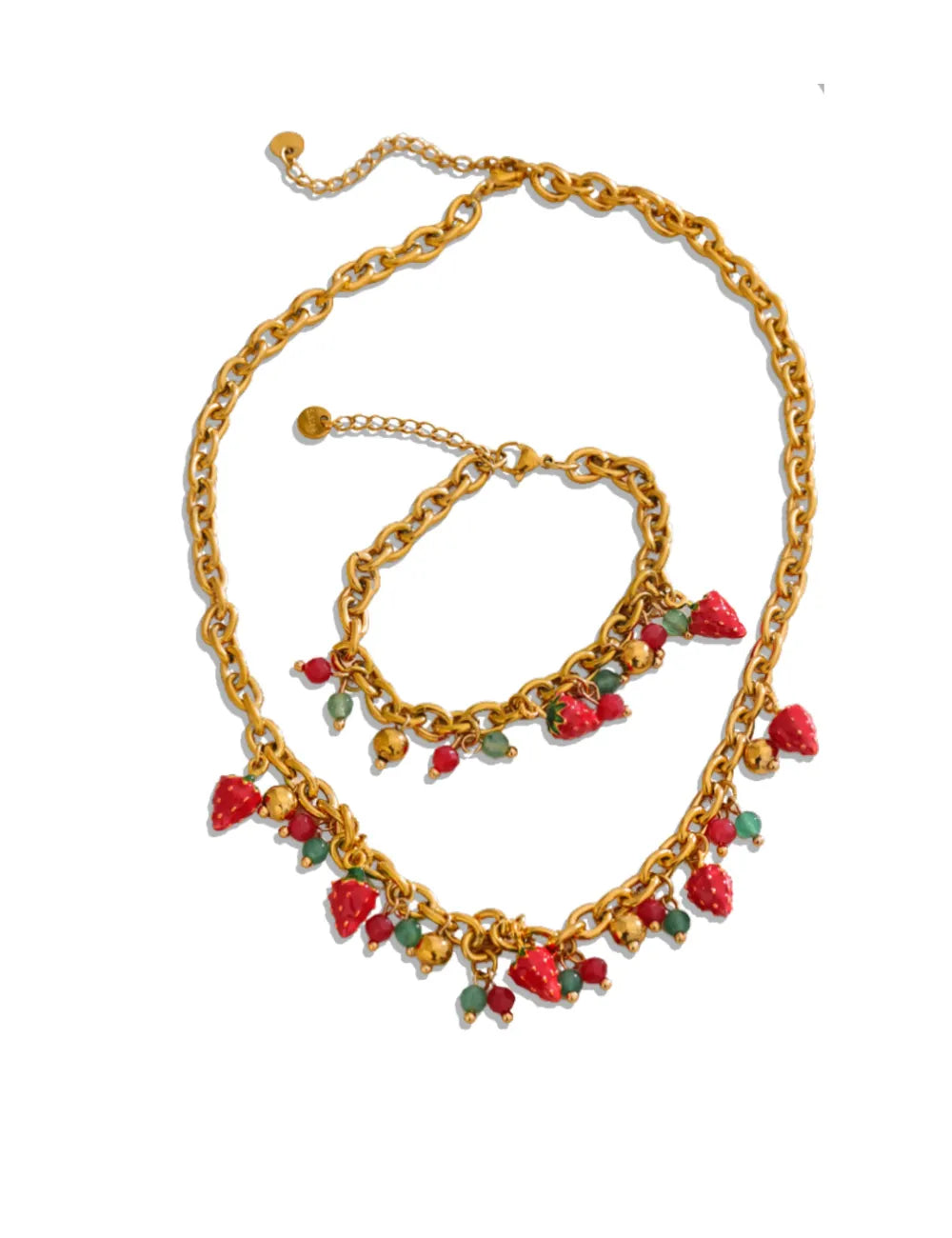 Capri Berry Charm Necklace & Bracelet Set