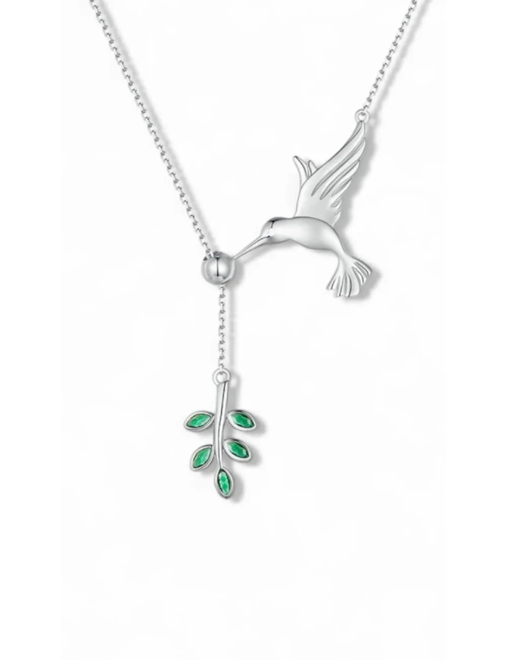 Verdant Hummingbird Pendant Necklace