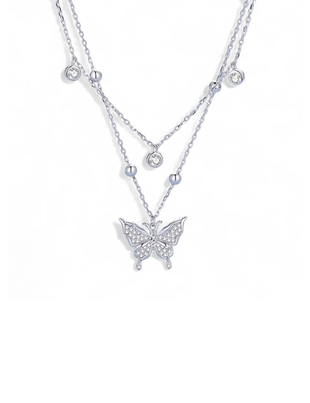 Papillon Double Layer Butterfly Necklace