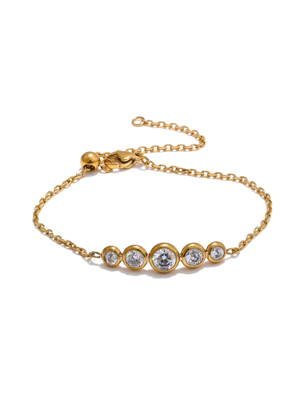 Riviera Delicate Zirconia Chain Bracelet