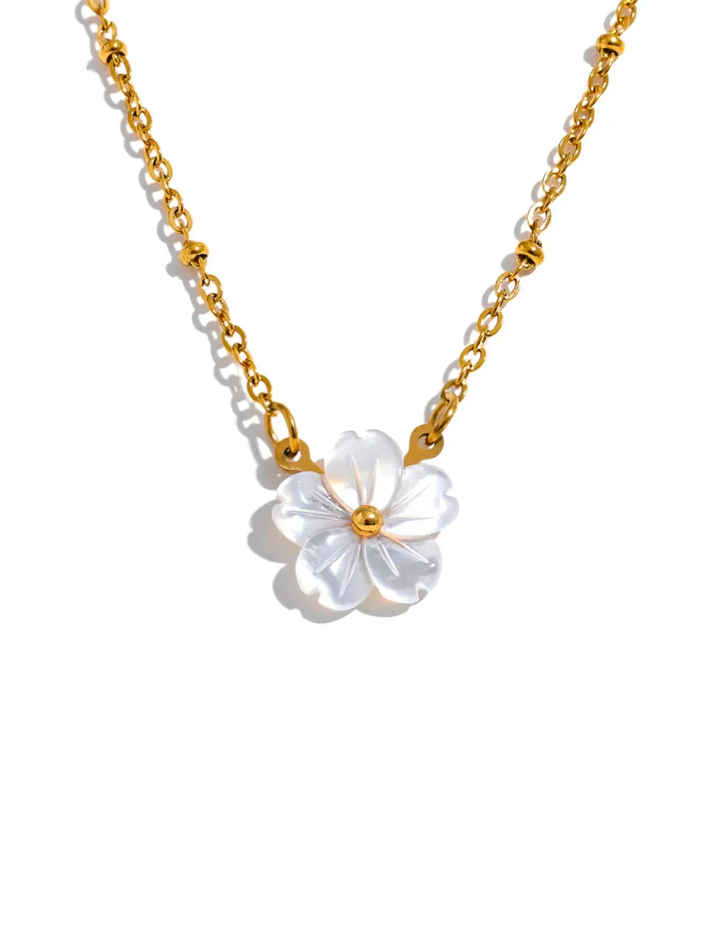 Leros Shell Flower Pendant Necklace