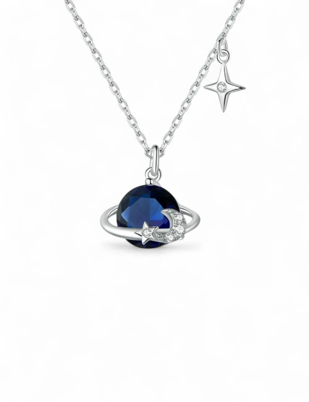Luna Blue Planet Pendant Necklace