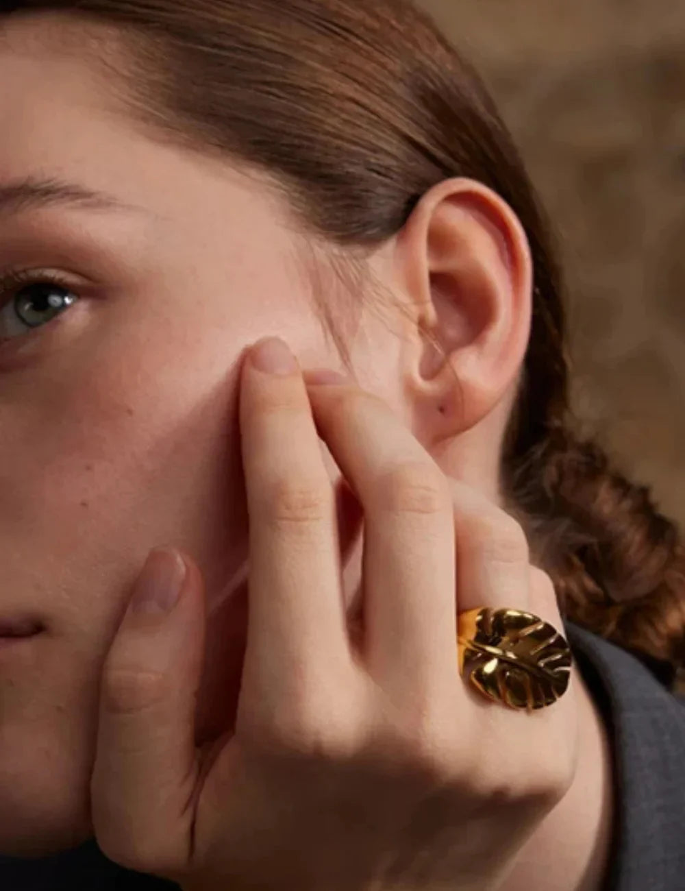 Leaf Silhouette Statement Ring