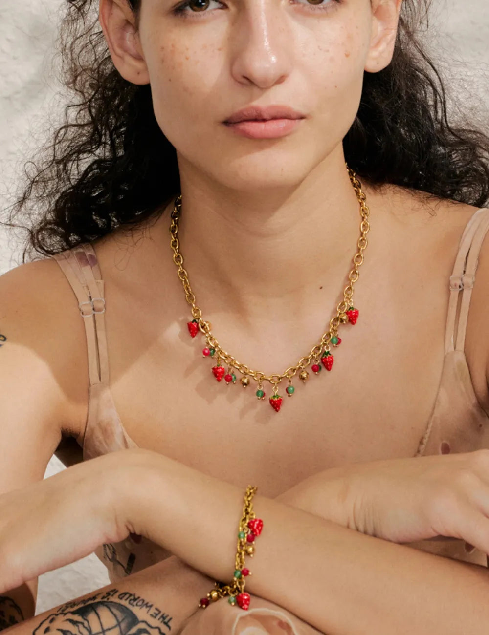 Capri Berry Charm Necklace & Bracelet Set