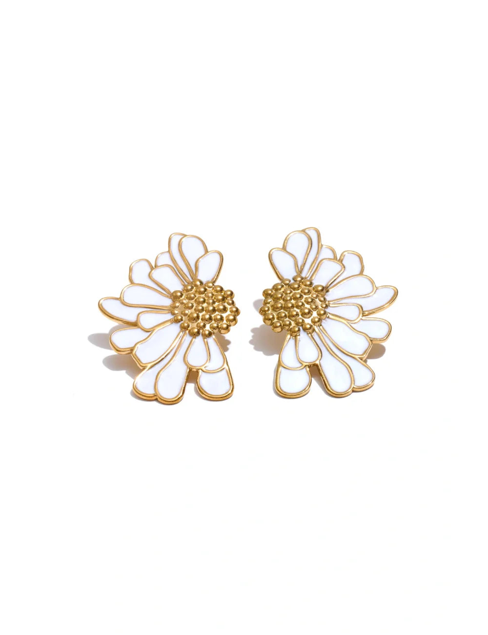 Artisan Enamel Flower Statement Studs