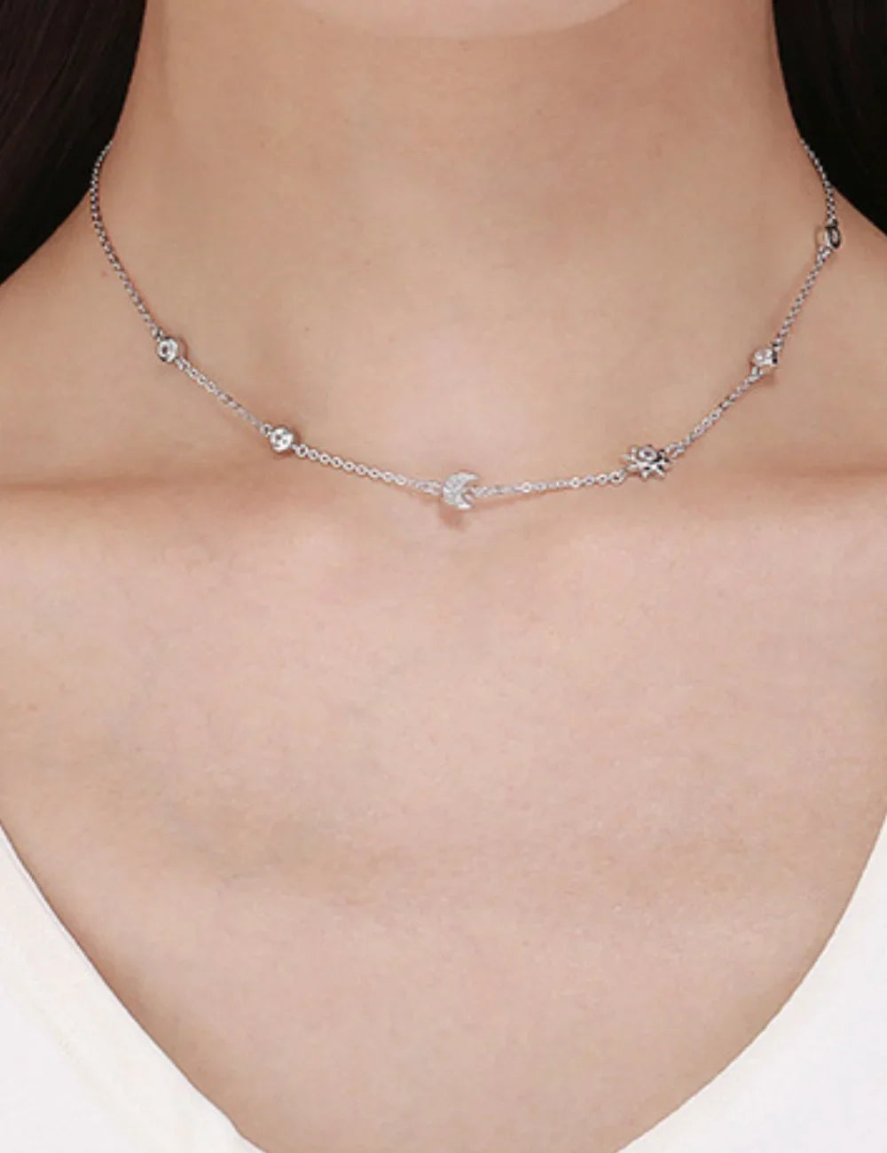 Celestial Moon Star Pendant Necklace