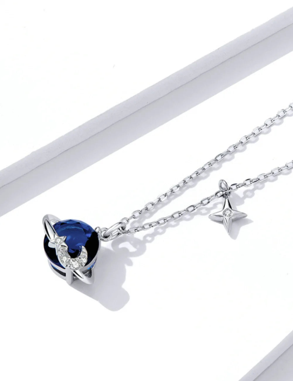 Luna Blue Planet Pendant Necklace