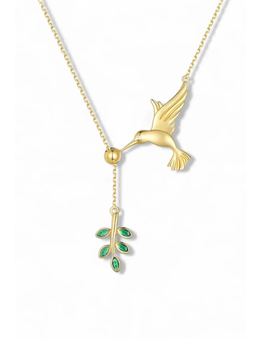 Verdant Hummingbird Pendant Necklace