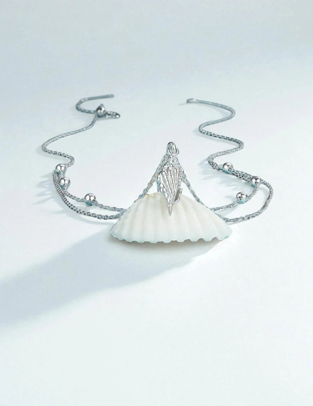Seashell Whisper Layered Pendant Necklace