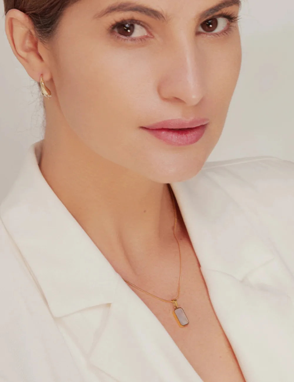 Double-Sided Enamel Pendant Necklace