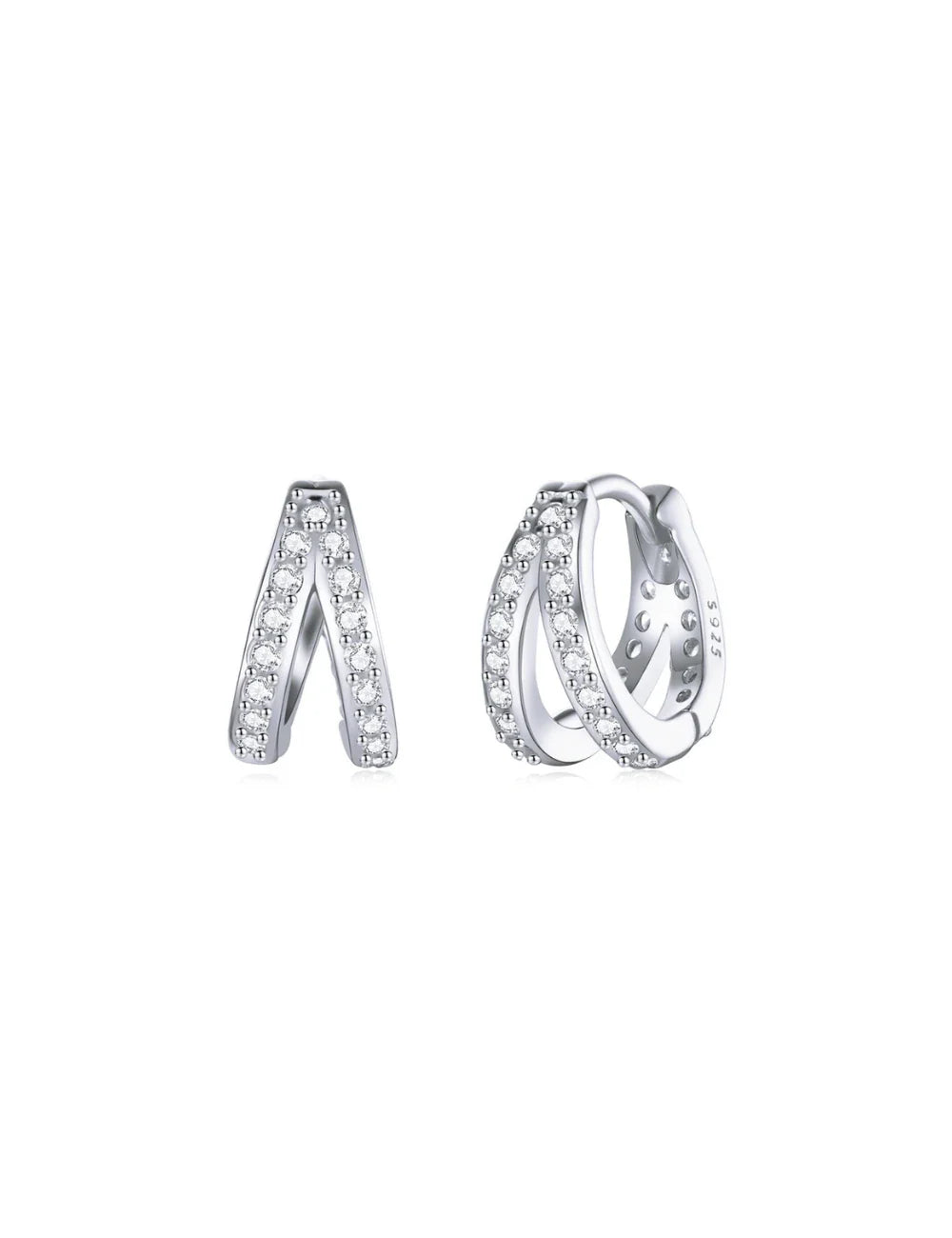 Santorini Geometric Zirconia Hoop Earrings