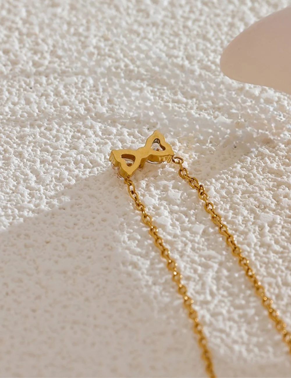 Petite Bowknot Zirconia Pendant Necklace