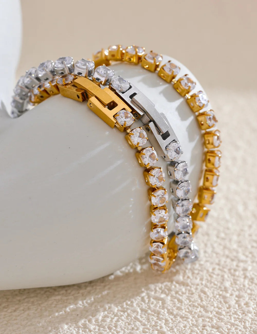 Gold Tennis Bracelet with Cubic Zirconia