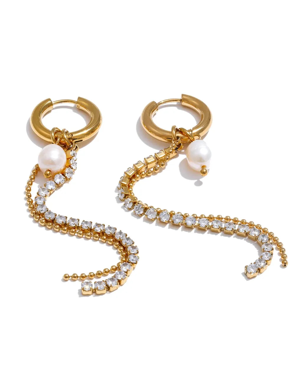 Celeste Pearl Tassel Drop Earrings