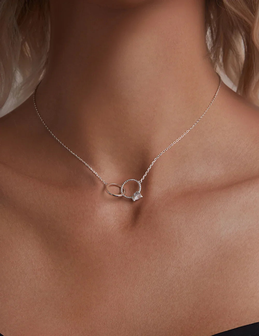 Interlock Ring Pendant Necklace