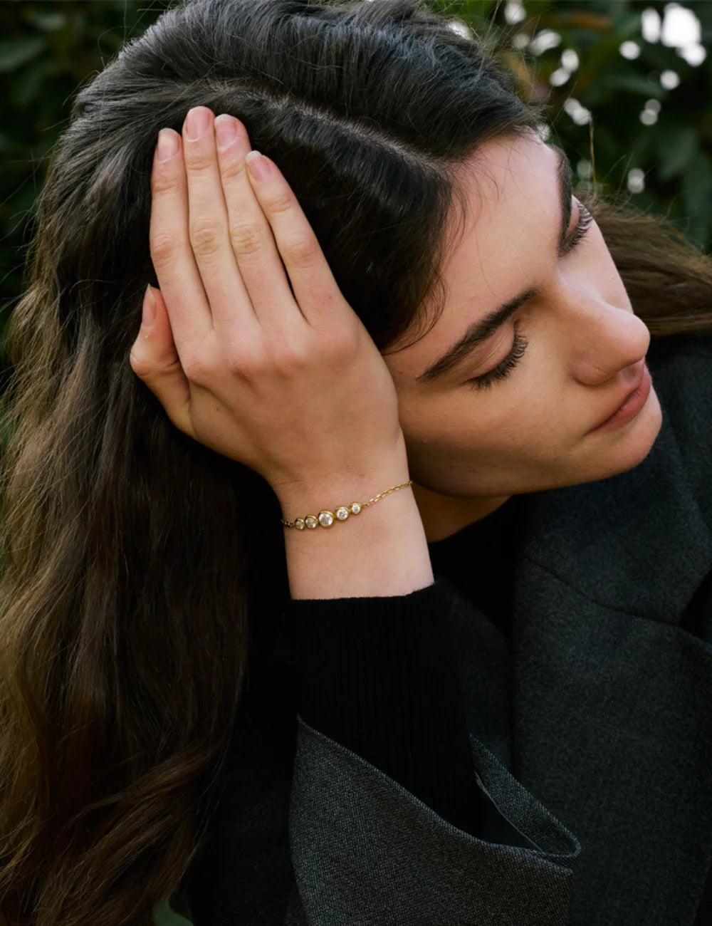 Riviera Delicate Zirconia Chain Bracelet