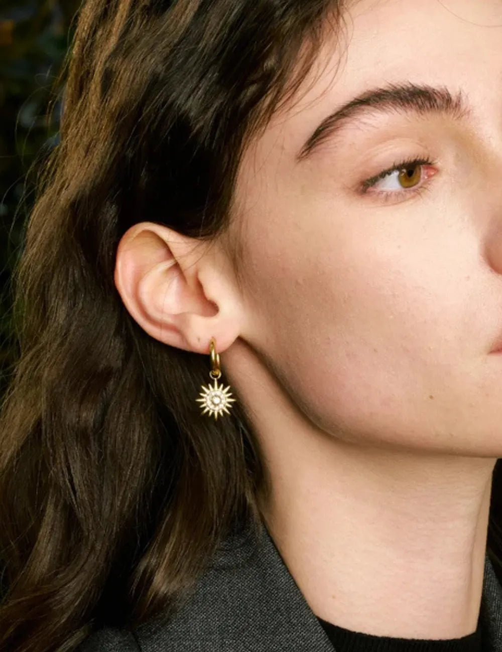 Solara Sun Drop Hoop Earrings