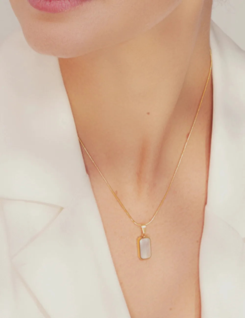 Double-Sided Enamel Pendant Necklace