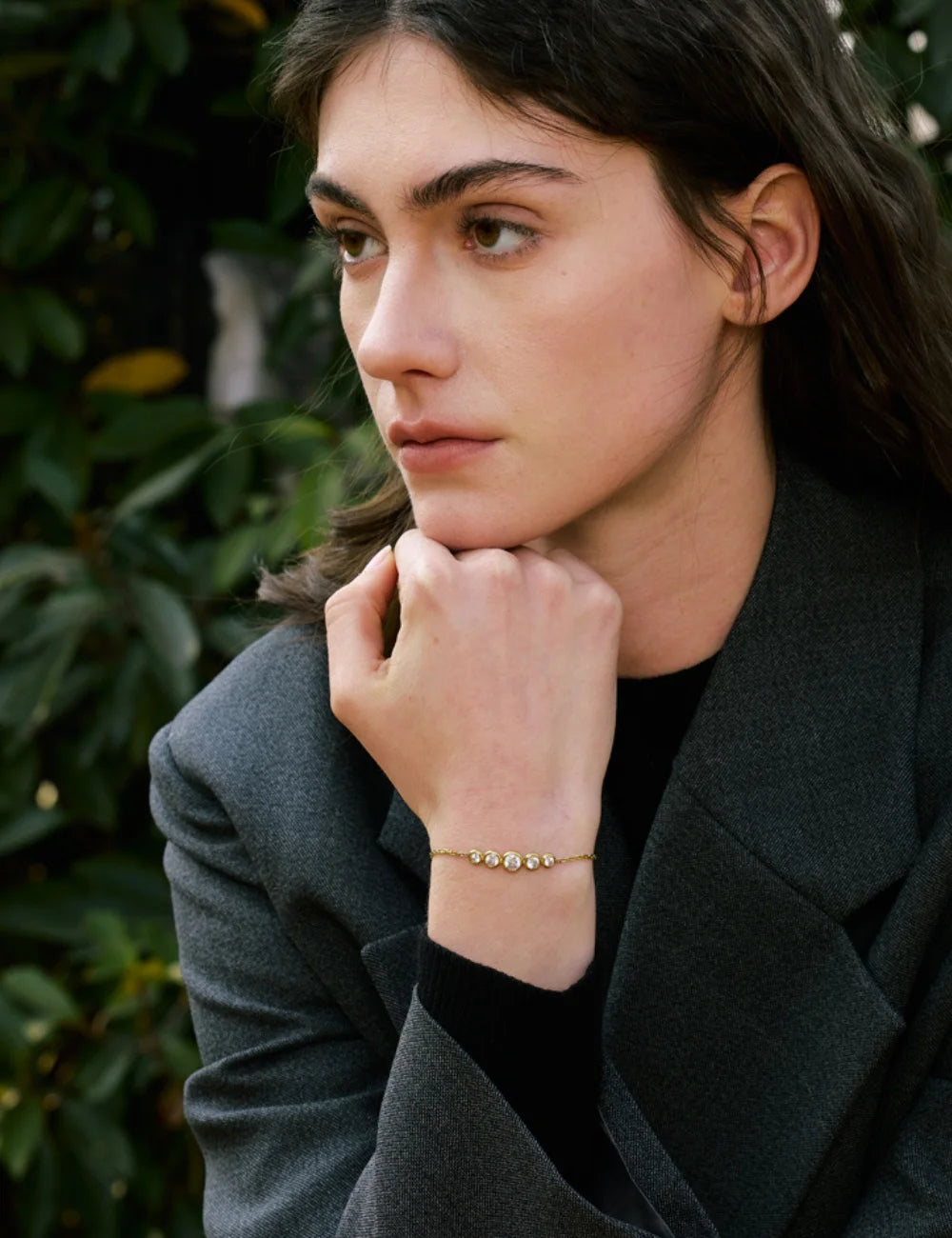 Riviera Delicate Zirconia Chain Bracelet