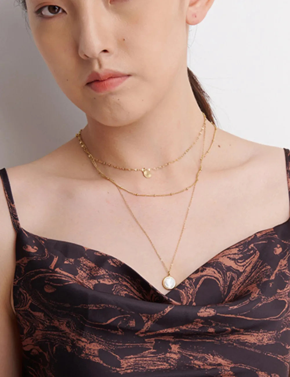 Sunlit Pearl Layered Medallion Necklace