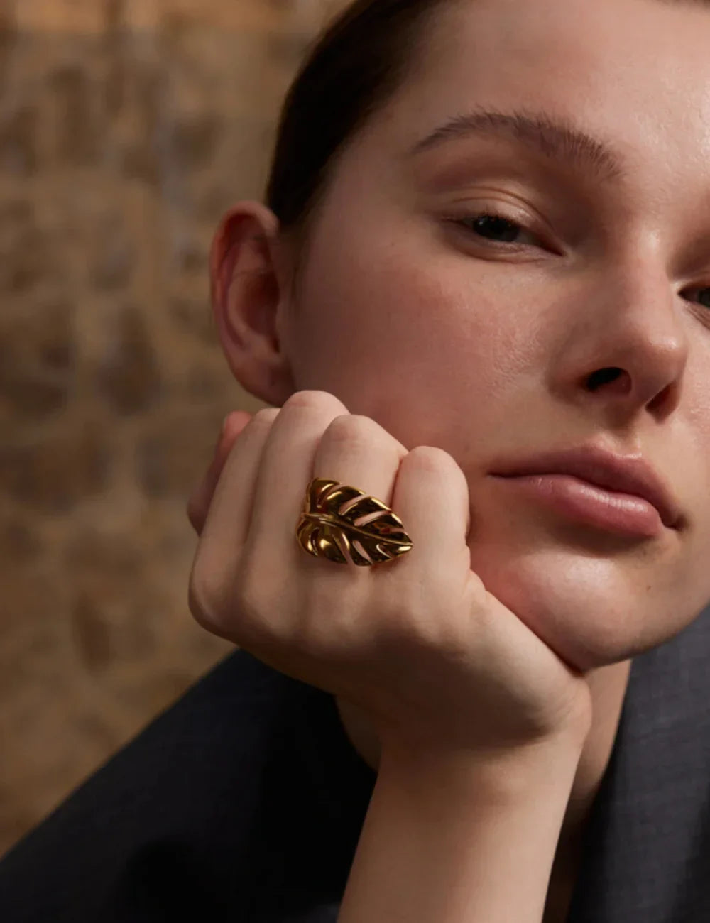 Leaf Silhouette Statement Ring