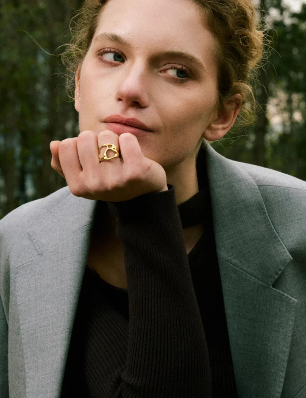 Geometric Hollow Adjustable Ring