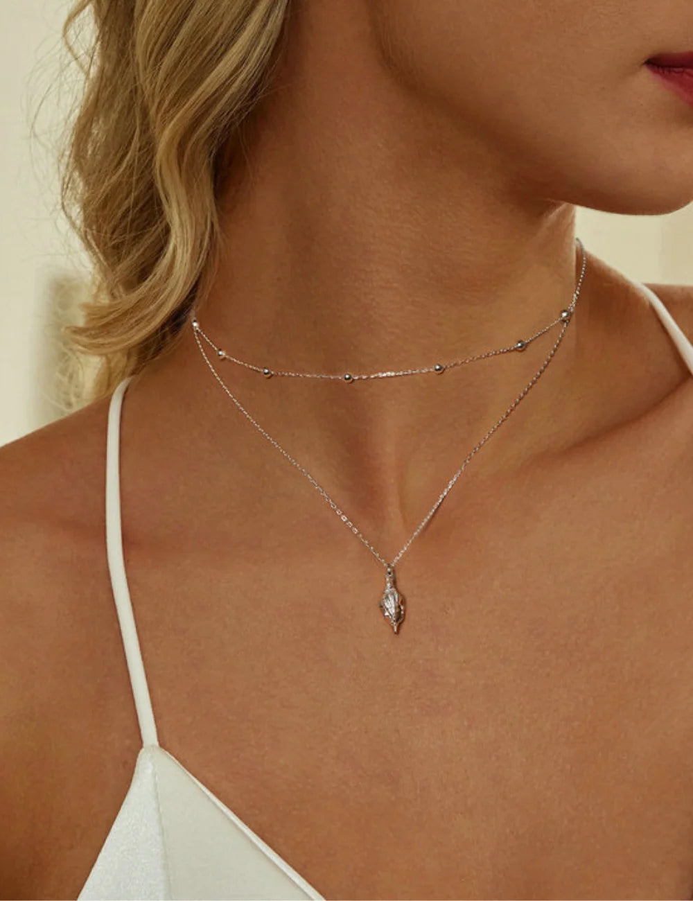 Seashell Whisper Layered Pendant Necklace