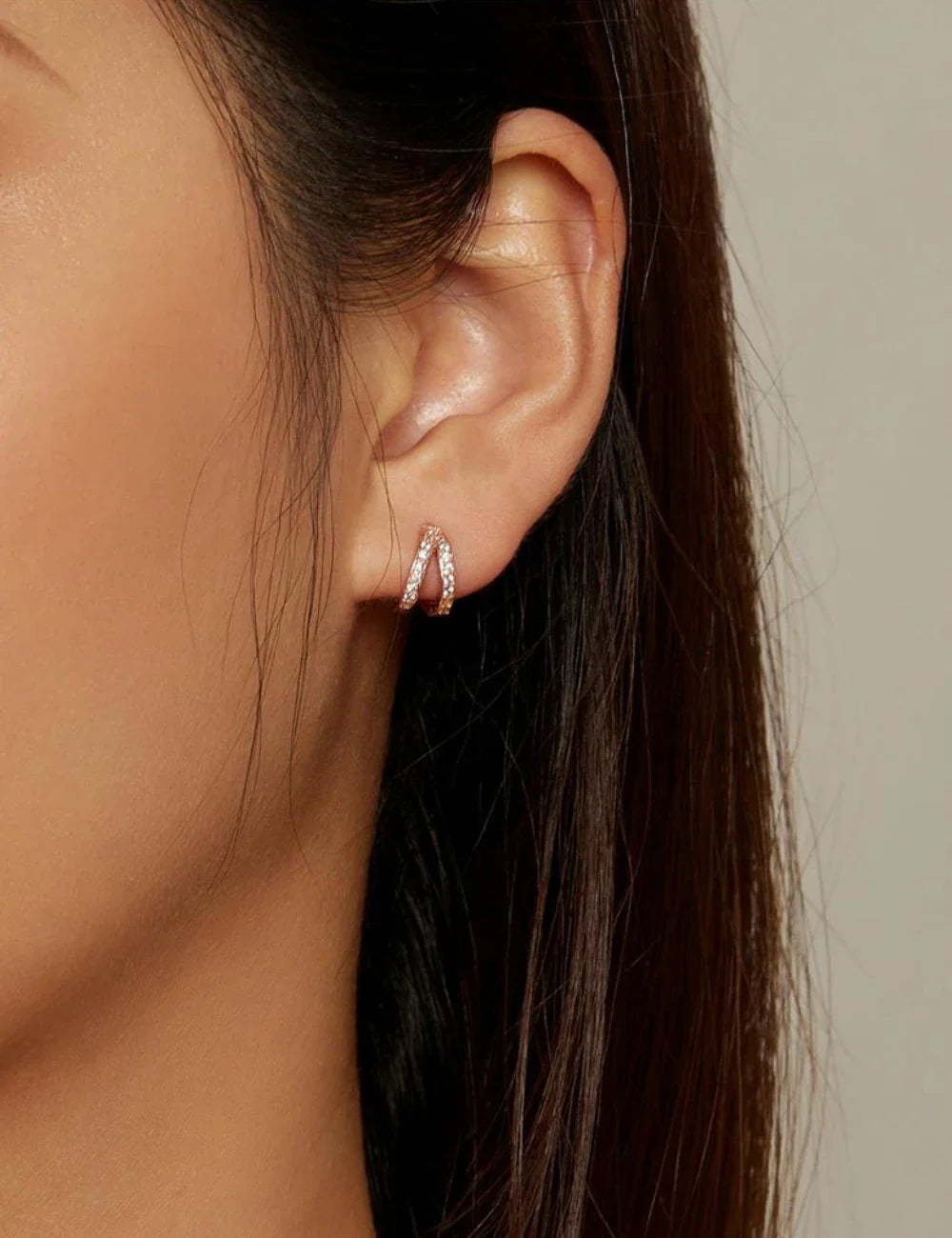 Santorini Geometric Zirconia Hoop Earrings