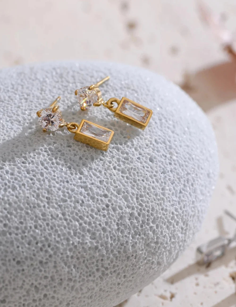 Seoul Linear Rectangle Drop Earrings