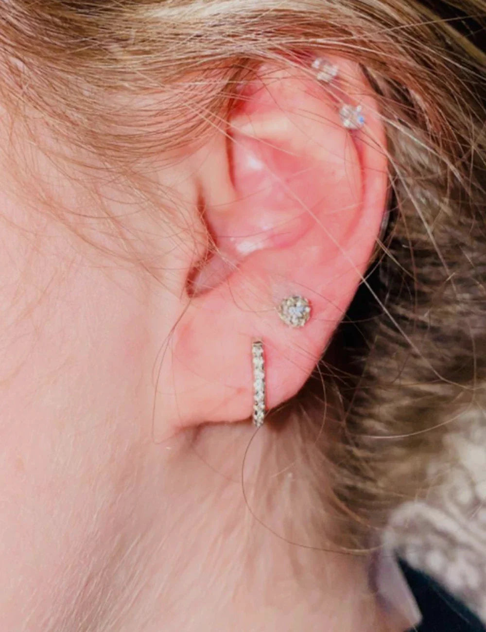 Capri Zirconia Cuff Huggie Earrings