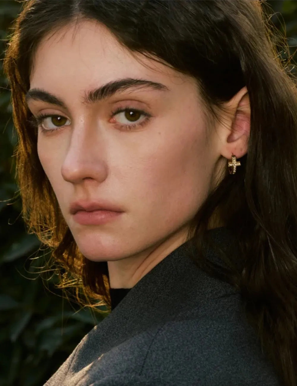 Lumine Cross Hoop Earrings