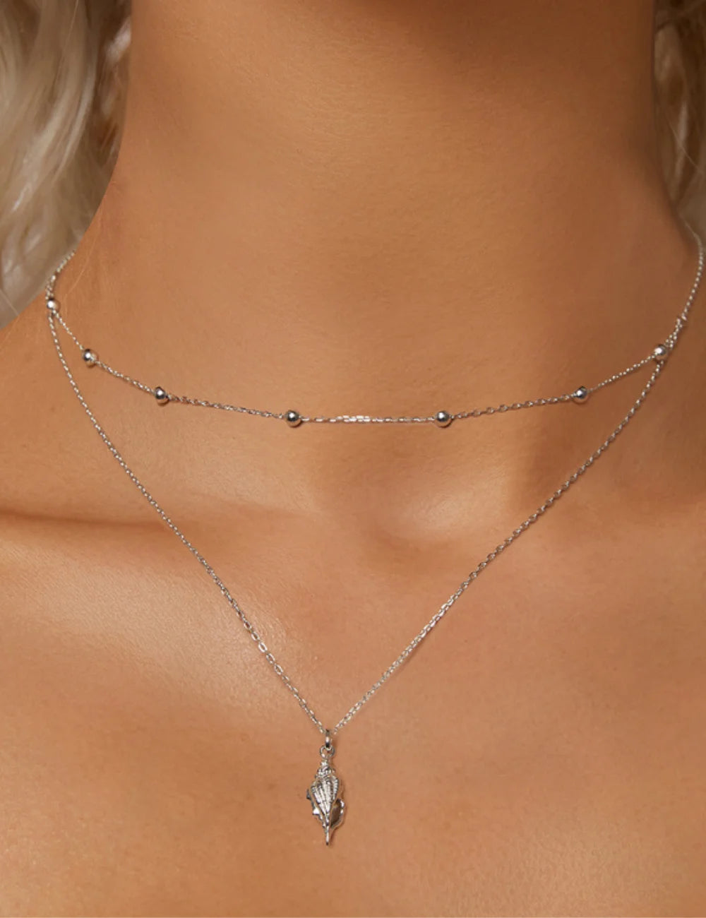 Seashell Whisper Layered Pendant Necklace
