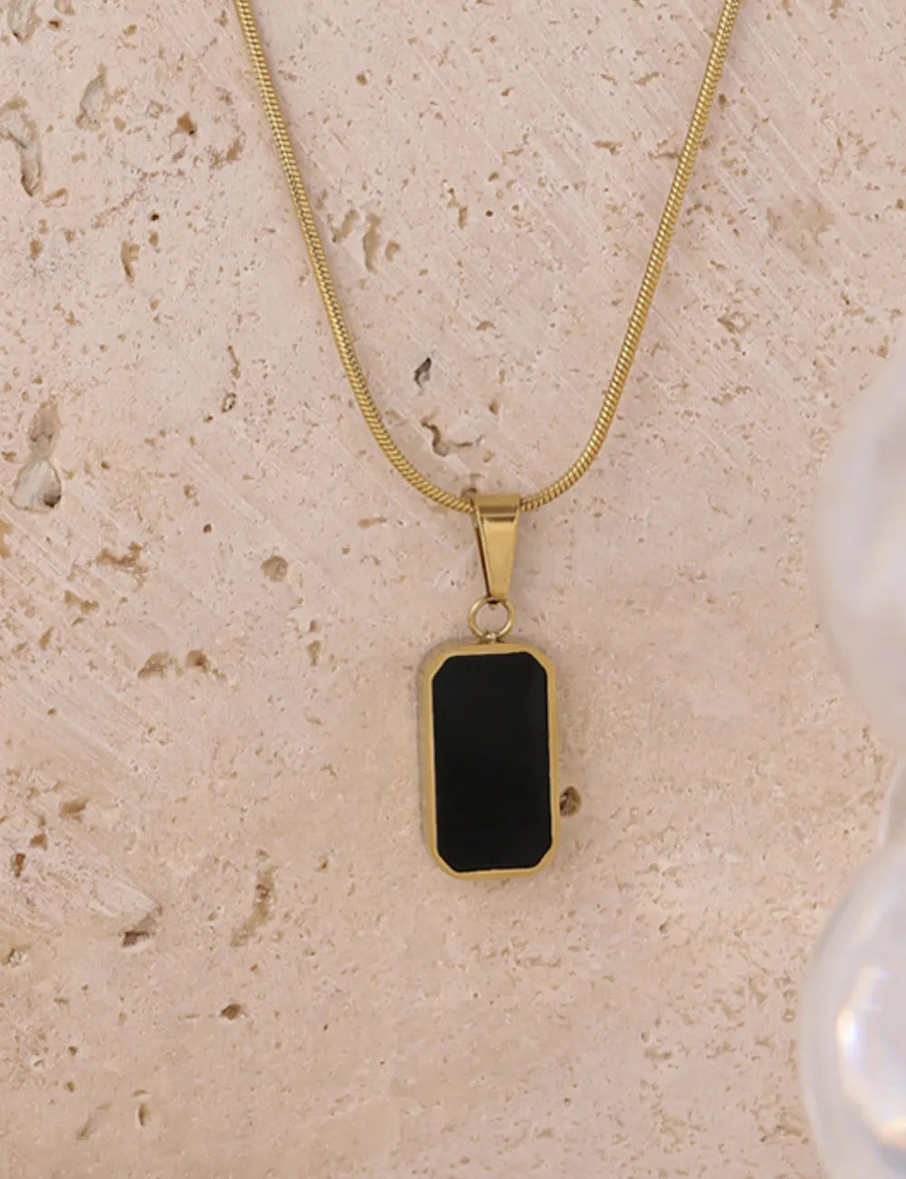 Double-Sided Enamel Pendant Necklace