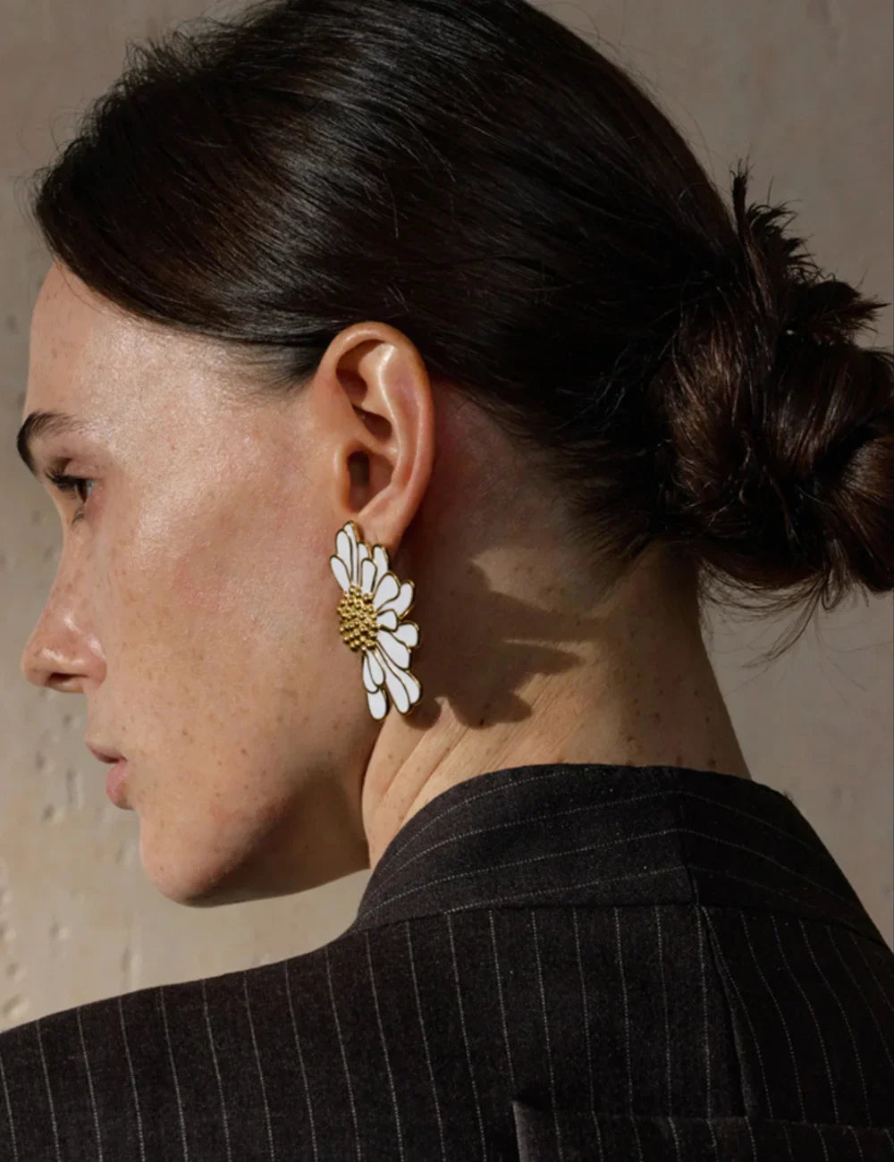 Artisan Enamel Flower Statement Studs