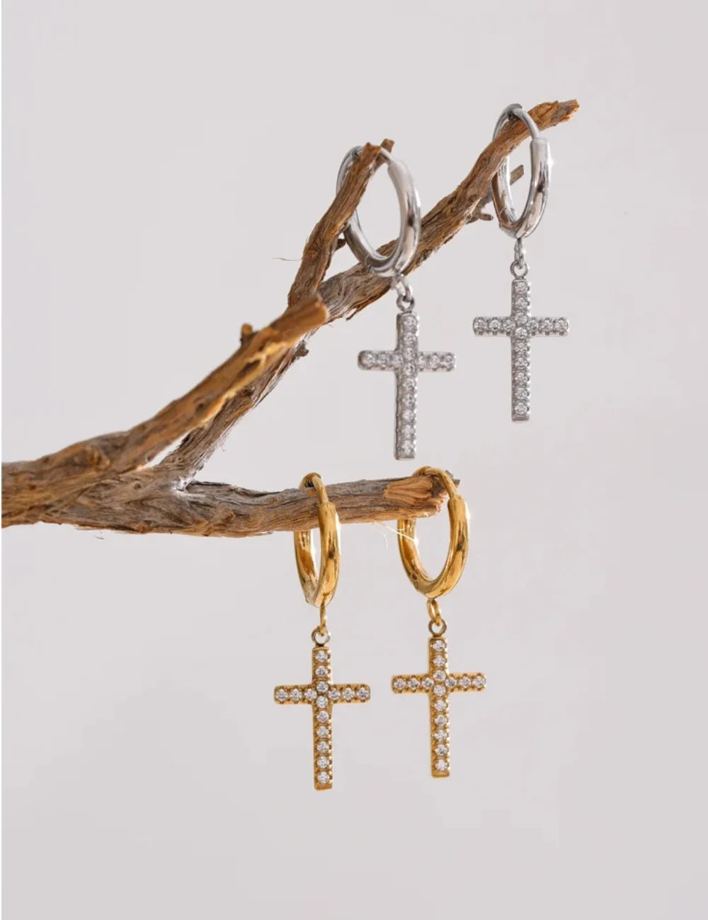 Elysian Cross Drop Earrings