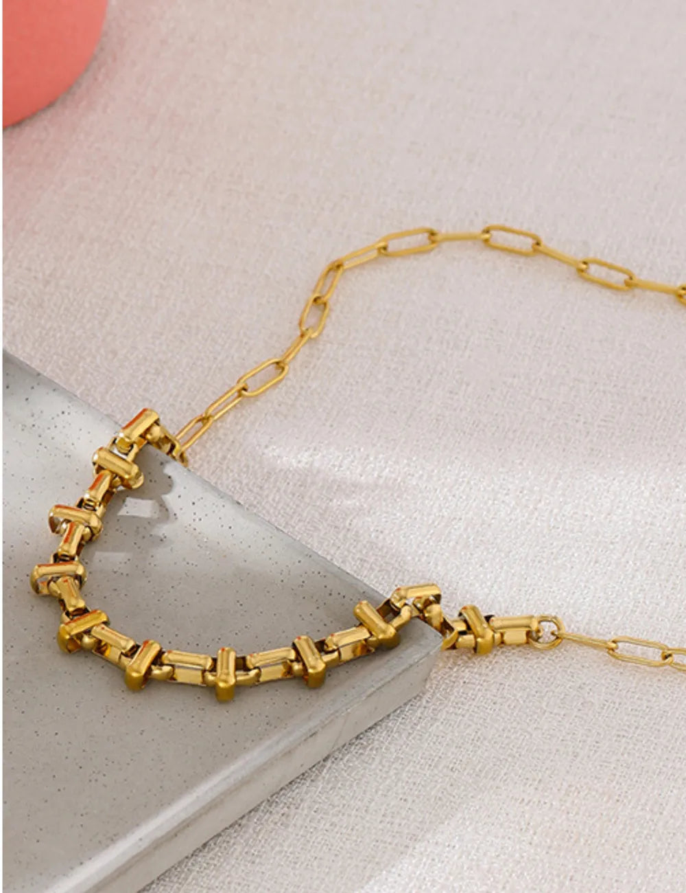 Geometric Link Chain Necklace