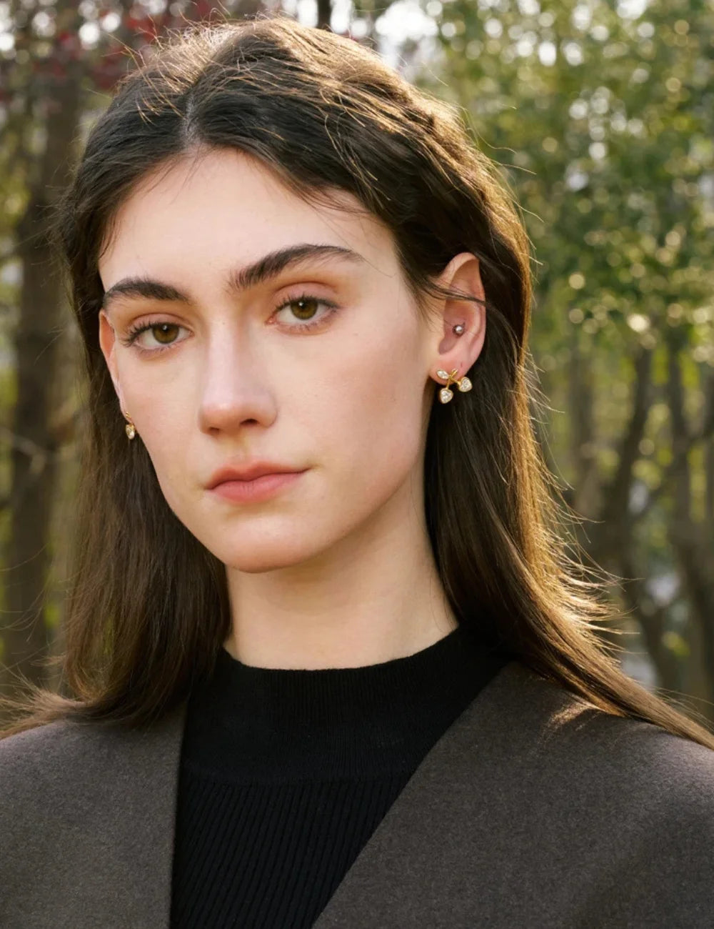 Marais Cherry Heart Stud Earrings